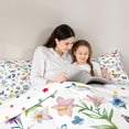 thumbnail image 5 of Homewish Cartoon Flower Butterfly Bedding Comforter Set,Rustic Floral Twin Comforter Sets,White Green Purple Bedding Set For Girls Teens,Ultra Soft Home Decor Reversible,2 Pieces, 5 of 8