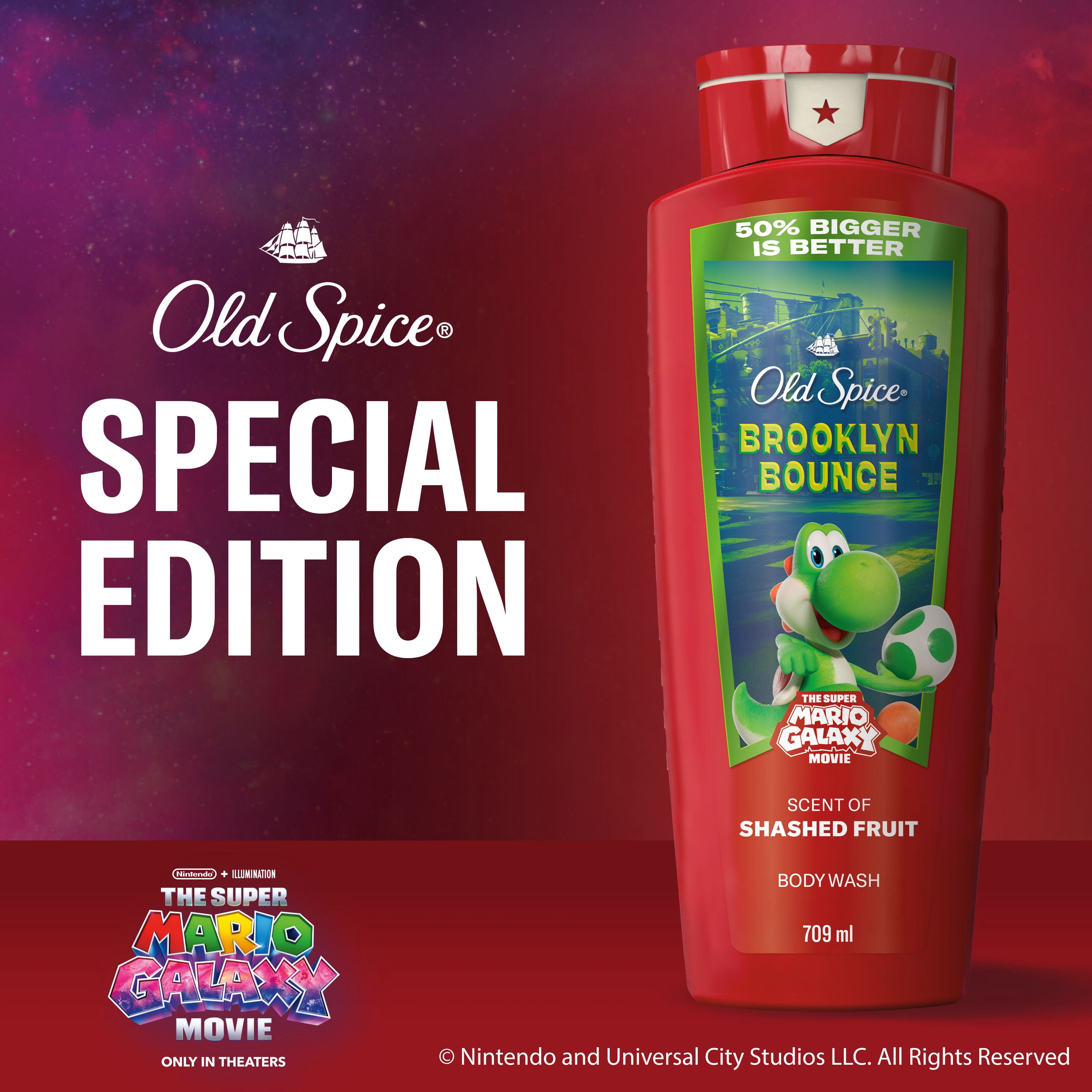 Old Spice Body Wash for Men, Brooklyn Bounce, Scent of Smashed Fruit, Old Spice x The Super Mario Galaxy Movie, 24/7 Shower Fresh