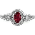 thumbnail image 5 of Sterling Silver Rhodium-Plated Created Ruby & Diam. Ring (Size 8) Made In India qbr16jul-8, 5 of 5