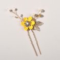 thumbnail image 2 of Bridal Hair Combs, 5PCS Wedding Hair Pins Set Crystal Flower Hair Clips Bride Bridesmaid Hair Sides Comb Rhinestone Barrettes, Pearl Flower Hair Pins Hair Accessories for Women Girls (Light Blue), 2 of 4