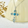 thumbnail image 3 of AOBOCO Cross Necklace for Men Women 925 Sterling Silver Cross Pendant with Turquoise Religious Jewelry Gifts for Women Wife Girlfriend, 3 of 6
