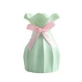 thumbnail image 2 of Riguas Plastic Flower Vase with Pink Bowknot Unbreakable Solid Color Modern Wavy Opening Desktop Plant Vase Home Decoration Housewarming Gift, 2 of 7