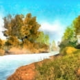 thumbnail image 2 of Saunders, Alonzo 15x15 White Modern Wood Framed Museum Art Print Titled - Down Stream II, 2 of 4