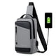 thumbnail image 4 of Mochila mensajera multipropósito con puerto USB • Correa ajustable en el hombro • Nailon impermeable • 28x17x7cm • Negro/azul/gris, 4 of 6