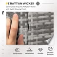 thumbnail image 3 of 5 Piece Grey PE Rattan Patio Furniture Set, Outdoor Wicker Sectional Sofa with 4" Thick Cushions & Tempered Glass Coffee Table, Large Conversation Set for Garden, Deck, Porch, 3 of 7