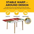 thumbnail image 4 of Red Christmas Table Cloths for 4 Foot Rectangle Tables, Xmas Trees Snowman Elk Snowflake Patio Waterproof Elastic Fitted Tablecloths, Washable Rectangular Table Cover for Camping, 4 of 8