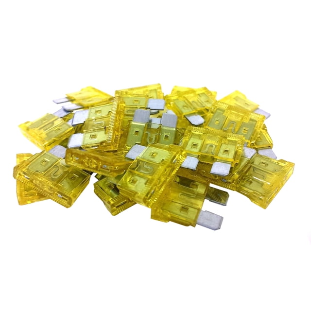 CIMAXIC 25Ud Kit De 20A Fusibles Para Auto En Aleación De Zinc Y Plástico Color Amarillo