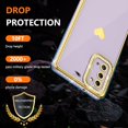 thumbnail image 4 of Compatible with Samsung Galaxy Note 20 4g/5g Case with Screen Protector, Love Heart Pattern Glitter Rhinestones Diamond for Girls Women,Soft TPU Bumper Shockproof for Galaxy Note 20,Purple, 4 of 13