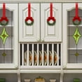 thumbnail image 3 of Yoyauz 4PCS Christmas Kitchen Cabinet Wreath With Ribbon 3.94 Inch Mini Christmas Wreath Small Kitchen Wreath Green Wreath For Window Doors, 3 of 6