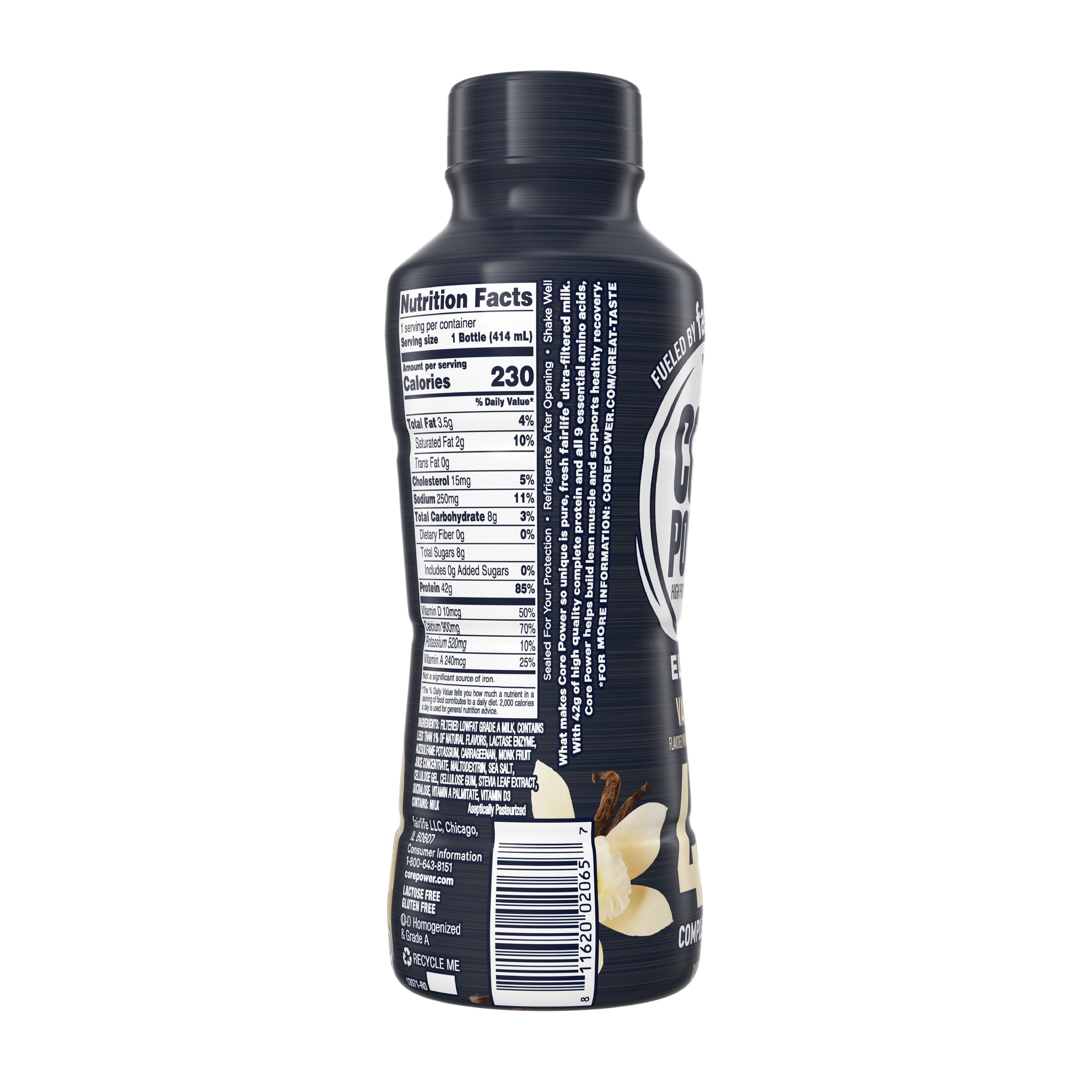 (4 pack) Core Power High Protein Shake, Vanilla, 42g Bottle, 14 fl oz