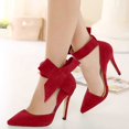thumbnail image 2 of asddcavvf Ladies Summer Fashion Temperament Big Bow Solid Color Pointed High Heels, 2 of 3