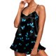 thumbnail image 1 of Conjunto de ropa de dormir Gibobby para mujer talla grande camisola cuello en V estampado Pantalones cortos volantes azul L, 1 of 5