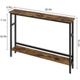 thumbnail image 2 of Jojoka 5.9" Narrow Sofa Table, 2 Tier Skinny Console Table with Adjustable Shelf, Slim Behind Couch Table for Living Room, Entryway, Hallway, Foyer - Brown, 2 of 9