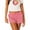Red, variant on Musuos Women's Casual Shorts Plaid Print Elastic Waist Loose Summer Short Pants Lounge Shorts