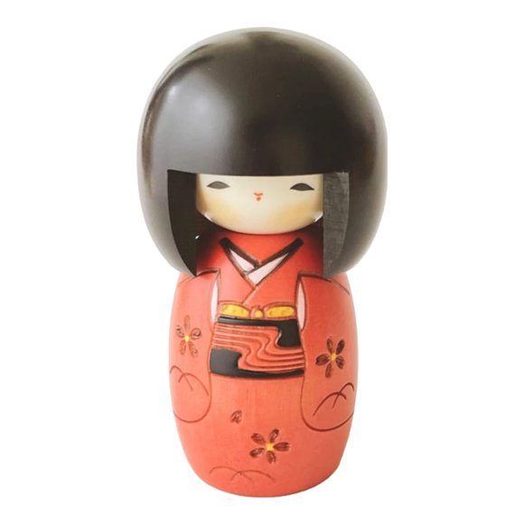 Usaburo Sosaku Kokeshi Muñeca Osanago Color Rojo Tamaño Pequeño Hecho En Japón