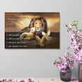 thumbnail image 5 of AIOE Lion of Judah Wall Art Lion and Lamb Dove of Peace Christian Gifts Religious Wall Decor the 7 Promises of God Motivational Pictures Artwork for Bedroom Living Room Decor Frame: 12x8in, 5 of 7