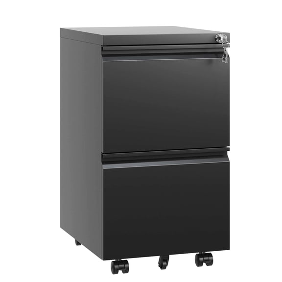 Locking 2 Drawer Metal File Cabinet | Office Space, Secure Documents and Tidy Up