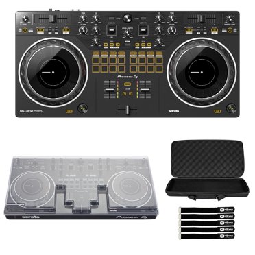 Pioneer DJ DDJ-REV1 Scratch Style 2-Channel DJ Controller for Serato DJ Lite with Case & Cover Package