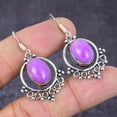 thumbnail image 2 of Natural Purpurite Gemstone Handmade 925 Sterling Silver Gift Earring 1.81", 2 of 2