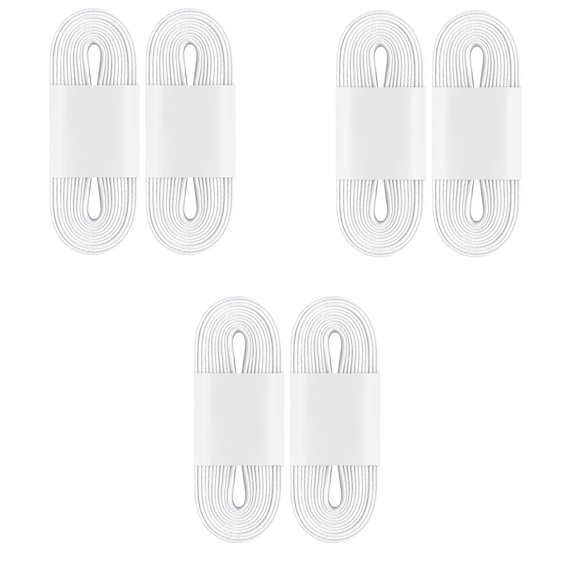 BlinkLLX Shoelaces Waxed, Figure Skating, 3 Pairs, White, 108"