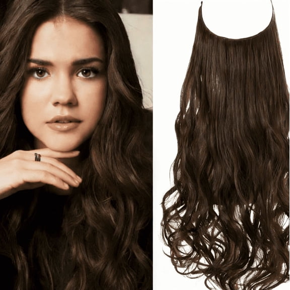 suxuMhao Wig, Synthetic Lace Front Wig Curly Wig with Natural Looking , 22 Inches Dark Brown Lace Wigs Synthetic Wigs Seamless One-Piece Glue-Free Easy Wear Wig, 1 Piece. Style 18