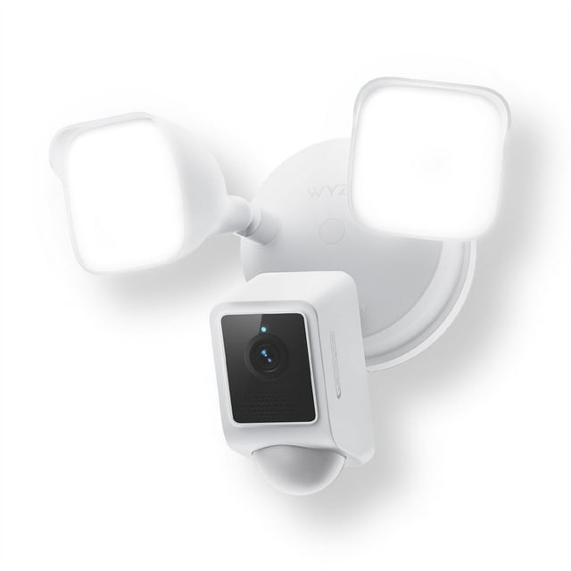 Wyze Cámara con Reflector v2, LED de 2800 Lúmenes, Cámara de Seguridad para Exteriores HD 2K, Vista de 160 Grados, Luz Activada por Movimiento, Sirena de 105 Db, Visión Nocturna en Color, con Cable