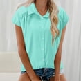 thumbnail image 2 of Camisas de Manga Larga para las Mujeres de Ajuste Suelto de las Mujeres de Algodón de Lino Blusa Casual Cuello en V, Poliéster, 2 of 9