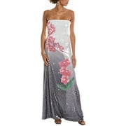 Halston womens Spencer Gown, 10, Grey