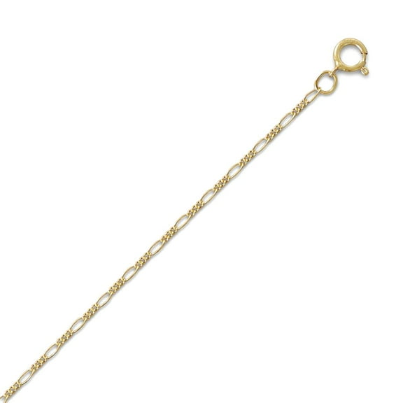 14/20 Gold Filled Figaro Chain Necklace 1.8mm Spring-Ring Closure 15 Inch Chain Necklace