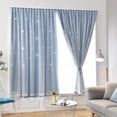 thumbnail image 4 of Cutout Star Layered Curtain, No Drill Magic Tape Self Adhesive Window Drapes, Double Layer Sheer Blackout Curtain for Bedroom Home Window Decor, 4 of 6