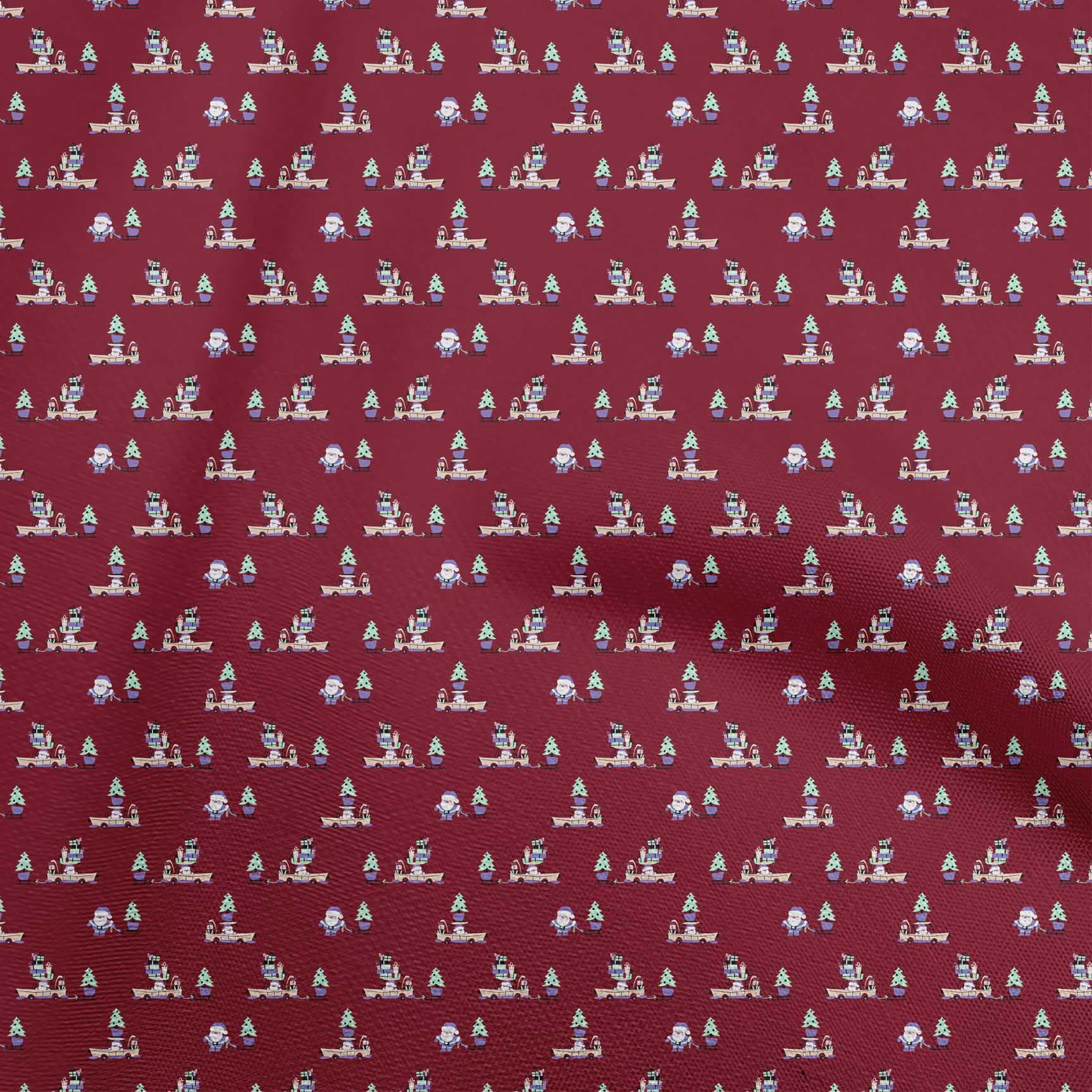oneOone Cotton Poplin Maroon Fabric Christmas Sewing Fabric By The Yard Printed Diy Clothing Sewing Supplies 56 Inch Wide