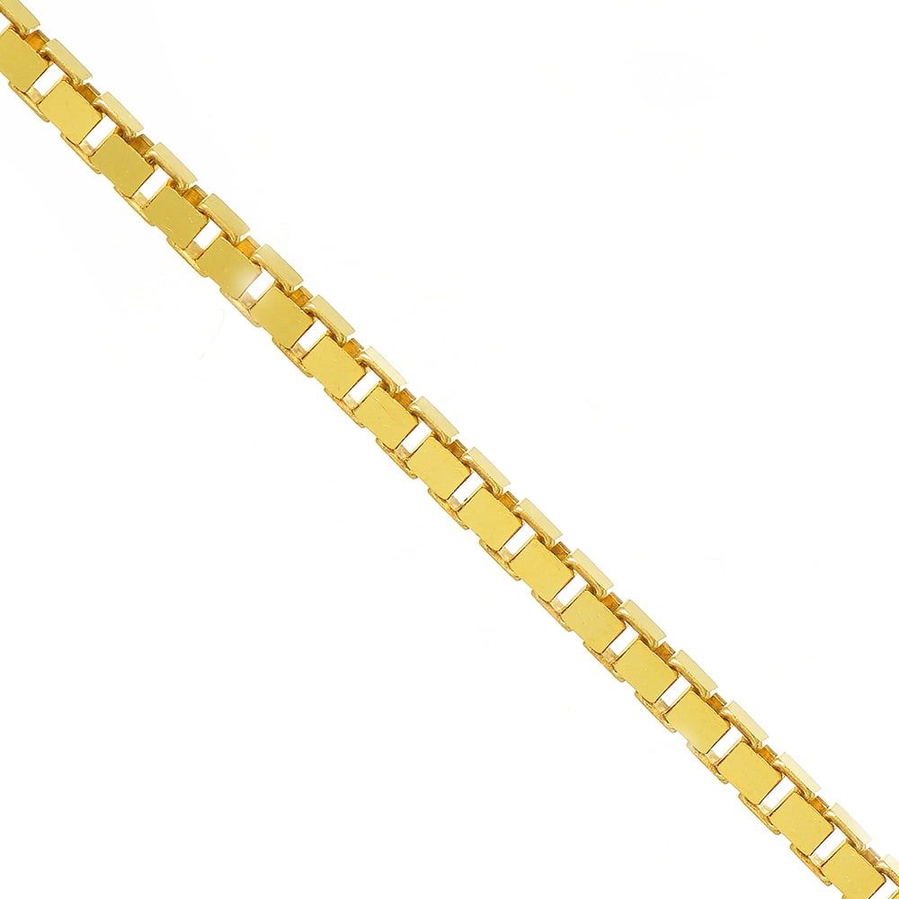 14k Yellow Gold 1.8mm Classic Square Box Chain Necklace, Lobster Clasp- 18 20 24 by JewelStop