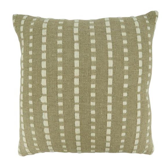Saro Lifestyle 1048.N20SD Coussin à Rayures Cousues 20 x 20 Po avec Rembourrage en Duvet , Naturel