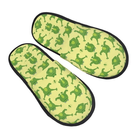 

Kdxio Funny Frogs Pattern Slippers for Women Memory Foam Fuzzy House Slippers Bedroom Non-slip Warm Womens Slippers