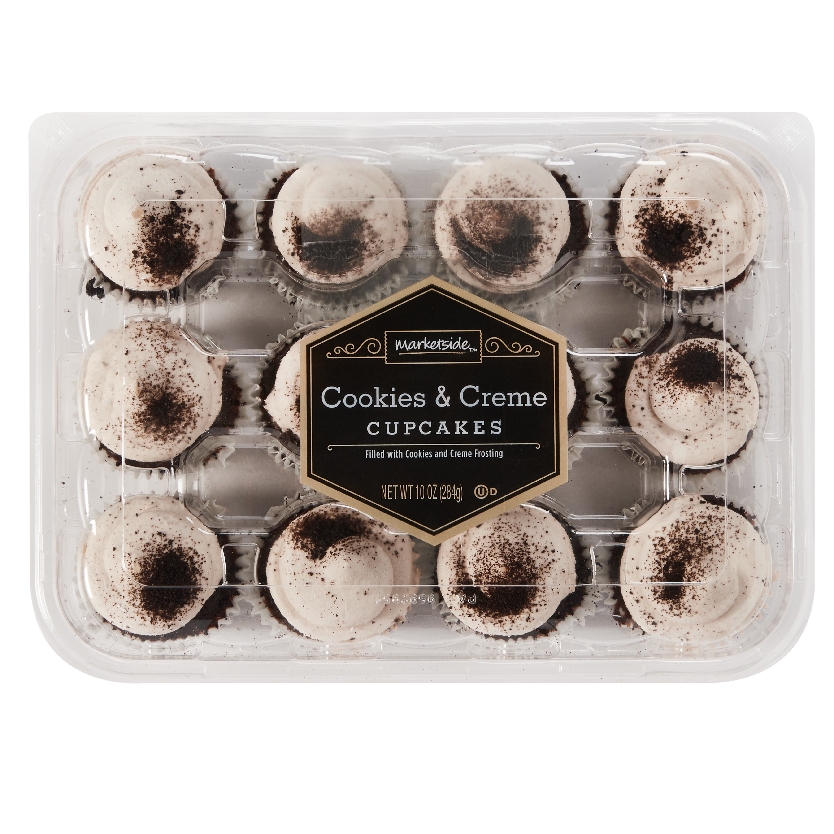 Marketside Mini Cookies & Creme Cupcakes, 10 oz, 12 Count
