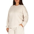 thumbnail image 4 of Lazypants Women's Long Sleeve Luxe Crewneck Pullover Sweatshirt, Cream, L, 4 of 5