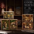 thumbnail image 3 of GJX Miniature House Kit,High Realism Mini World Mini House,Unique Flip Door Design Easy Diy No-Cut Assembly Affordable Tiny Homes,Style2, 3 of 4