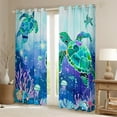 thumbnail image 2 of Sea Turtle 30%-50% Blackout Curtains for Bedroom Coastal Curtains for Living Room 2 Panels 38"Wx45"L, 2 of 5