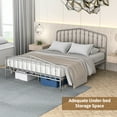 thumbnail image 6 of Costway Queen Size Metal Bed Frame Steel Slat Platform Headboard Footboard Bedroom Sliver, 6 of 6