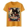 thumbnail image 5 of Womens Anime Cat Ramen Graphic T-Shirts Japanese Funny Graphic Short Sleeve Tees Kawaii Cat Anime Gifts Tops, 5 of 5