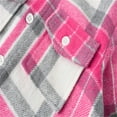 thumbnail image 6 of Eltusu Girls Button-Down Shirts, Thermal Comfort Plaid Lapel Collar Long Sleeve Shirts Hot Pink Size 5-6 T, 6 of 8