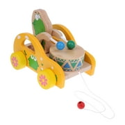 Wooden Animal Toy Gift Baby Kids Toddler Developmental Early Walker Sound Toy