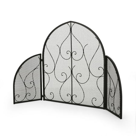 

Melik Modern Iron Fireplace Screen Matte Black