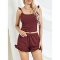 thumbnail image 3 of Mialoley Femmes 2 Pièces Ensemble Pyjama Ensemble Cami Sans Manches Shorts Décontractés Ensembles de Vêtements de Nuit, 3 of 9