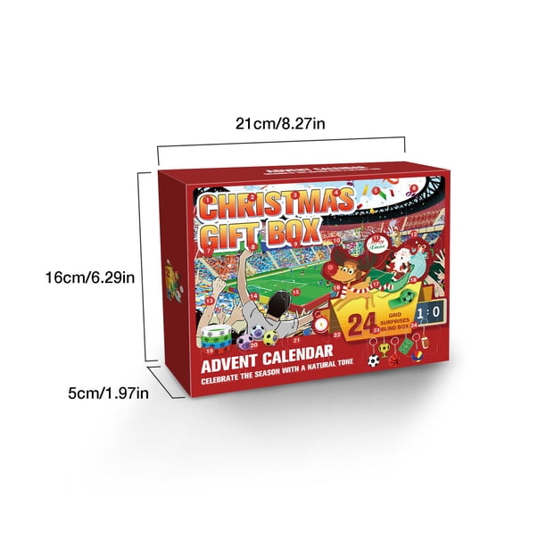 Calendario de Navidad de 24 cuadrículas Juguetes de Fútbol Caja de Regalos Sorpresa (Estilo B) Ndcxsfigh Para estrenar