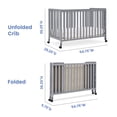thumbnail image 4 of Simmons Kids Aria Full Size Portable Folding Crib - Greenguard Gold Certified, Grey, 4 of 11