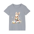 thumbnail image 5 of AUNVITO Boys & Girls Easter Cartoon Cotton Shirts Round Neck Short Sleeve Tees for Toddlers, 5 of 5