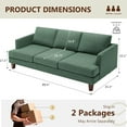 thumbnail image 2 of 89" Mid Century Modern Upholstered Sofa with Armrests 3 Seater Sofa Couch with Deep Seats, 2 of 6