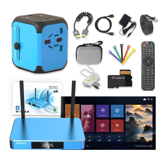 2025 SuperBox S7MAX Gift 8-Piece Set of Travel charger,Type-C Charging & USB Ports,Brand-new Ul and UX Design