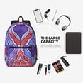 thumbnail image 6 of 17in Backpack With Pocket Adjustable Shoulder Strap Large Capacity Zipper Opening And Closing Double Pull Head Zipper For Work Travel Sports Palevioletred Moroccan Trellis Hand-Drawn Sketch_1, 6 of 8